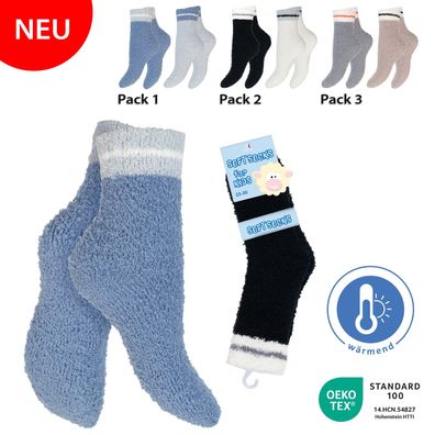 2 Paar Kinder Kuschelsocken Mädchen Bettsocken Homesocks Haussocken warm weich