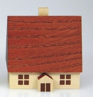 Tischdekoration Holzhaus natur Höhe 5cm NEU Haus Baum Figur Kirche Erzgebirge Hol