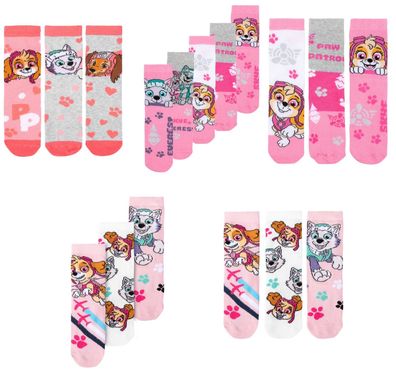 3/5 Paar Paw Patrol Mädchen Sneaker Socken Skye, Everest, Zuma Kindersocken Baumwolle