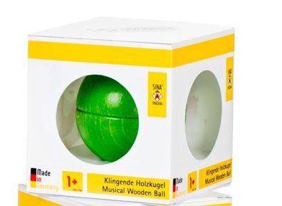 Klangspielzeug Klingende Holzkugel, grün BxHxT 5x5x5cm NEU Holzspiel Klang Musi