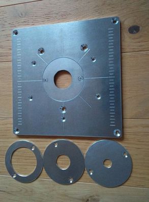 Frästisch Einlegeplatte Oberfräse Bosch POF1400ACE u. 1200AE + 4 Einlegeringen