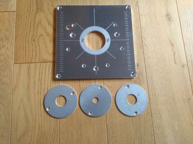 Frästisch Einlegeplatte DeWalt 2.300 Watt Oberfräse DWE625-QS + 4 Einlegeringen