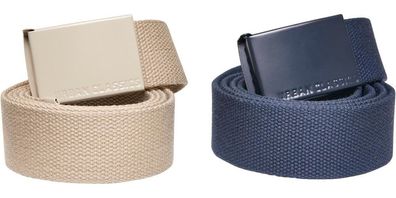 Urban Classics Gürtel Colored Buckle Canvas Belt 2-Pack