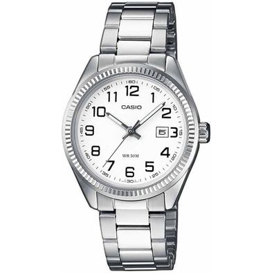 Casio Damen Analog Quarz mit Edelstahl Armbanduhr