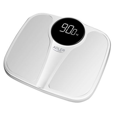 Adler AD 8172 Personenwaage - Digitale Waage mit LED-Anzeige, bis 180 kg, Weiß