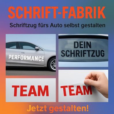 Wunschtext als Schriftzug fürs Auto selbst gestalten mit Vorschau