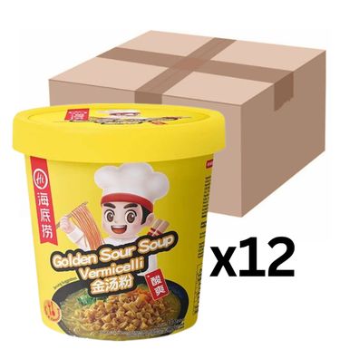 12er-Pack Haidilao Instant Glasnudeln Vermicelli Golden Sour Soup Cup 130g