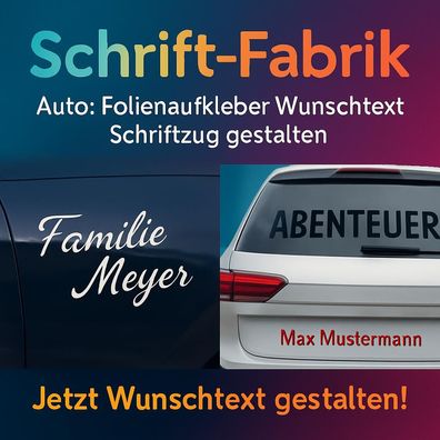 Vinyl Sticker Folienaufkleber Wunschtext Schriftzug selbst gestalten