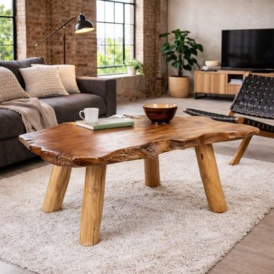 Teak Couchtisch Primitiv ca. L115cm Wurzelholz Sofatisch Wohnzimmertisch Unikat