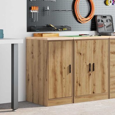 vidaXL Garagen-Aufbewahrungsschrank Artisan-Eiche Massivholz Kiefer
