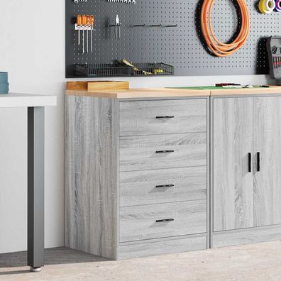 vidaXL Garagen-Aufbewahrungsschrank Grau Sonoma Massivholz Kiefer