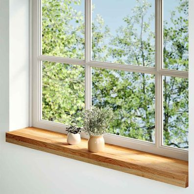 vidaXL Fensterbänke 2 Stk. Hellbraun 100x15x2 cm Massivholz Eiche