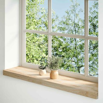 vidaXL Fensterbänke 2 Stk. Unbehandelt 70x20x2 cm Massivholz Eiche