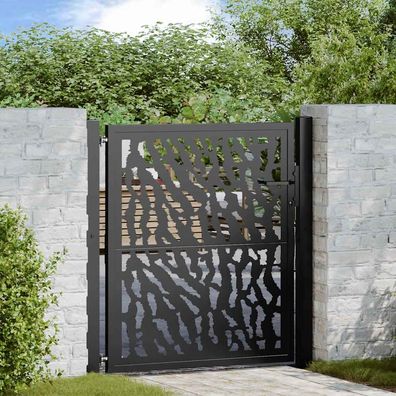 vidaXL Gartentor Schwarz 100x100 cm Stahl Trace Design