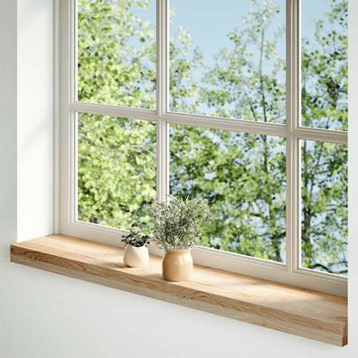 vidaXL Fensterbänke 2 Stk. Unbehandelt 90x15x2 cm Massivholz Eiche