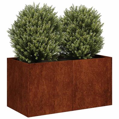 vidaXL Pflanzkübel Rostig 80x40x40 cm Wetterfester Stahl