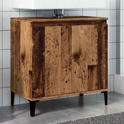 vidaXL Waschbeckenunterschrank Altholz-Optik 58x33x60 cm Holzwerkstoff