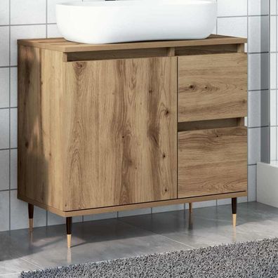 vidaXL Badschrank Artisan-Eiche 65x33x60 cm Holzwerkstoff