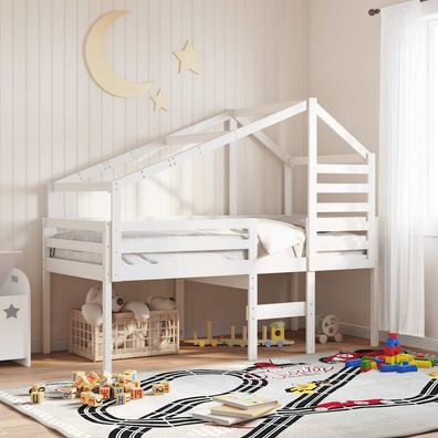 vidaXL Dach für Kinderbett Weiß 188x97x113 cm Massivholz Kiefer