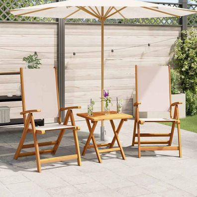vidaXL Gartenstühle 2 Stk. Klappbar Massivholz Akazie und Textilene
