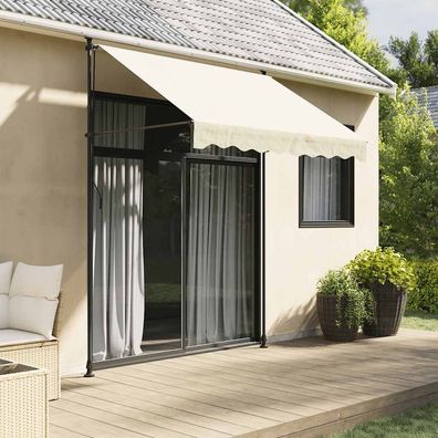 vidaXL Markise Einziehbar Creme 250x150 cm Stoff und Stahl