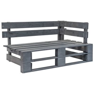 vidaXL Outdoor-Eckbank Paletten Holz Grau