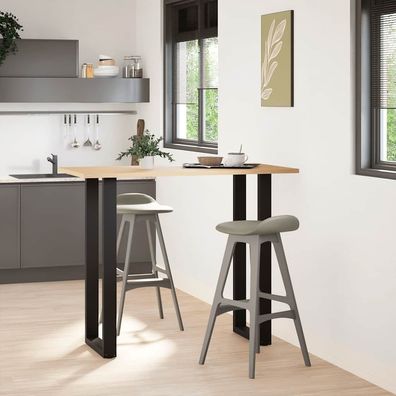 vidaXL Bartischbeine U-Form 2 Stk. Schwarz 50x(110-111) cm Stahl