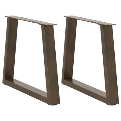 vidaXL Couchtischbeine V-Form 2 Stück Naturstahl 70x(42-43,3) cm Stahl
