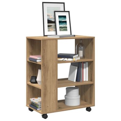 vidaXL Rollcontainer Artisan-Eiche 60x35x75 cm Holzwerkstoff