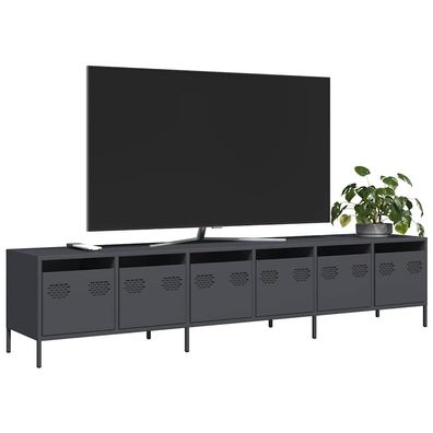 vidaXL TV-Schrank Anthrazit 202x39x43,5 cm Kaltgewalzter Stahl