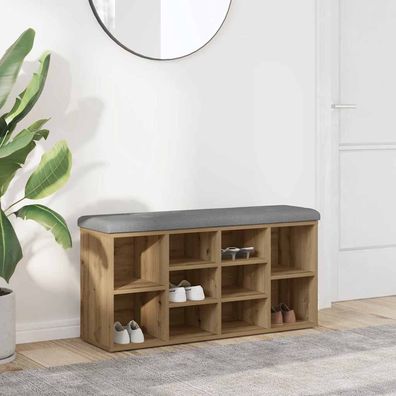 vidaXL Schuhbank Artisan-Eiche 102x32x50 cm Holzwerkstoff