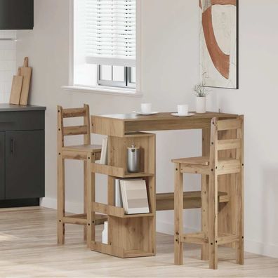 vidaXL Bartisch mit Regal Artisan-Eiche 100x48x101,5 cm