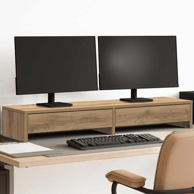 vidaXL Monitorständer mit Schubladen Artisan-Eiche 100x27x15 cm