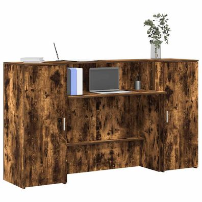 vidaXL Empfangstheke Räuchereiche 180x50x103,5 cm Holzwerkstoff