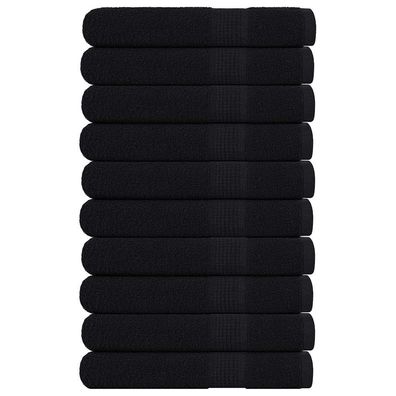 vidaXL Handtücher FROGN 10 Stk. Schwarz 100x200 cm 360 g/m²