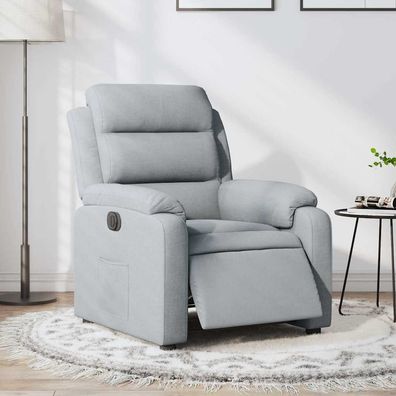 vidaXL Relaxsessel Elektrisch Hellgrau Stoff