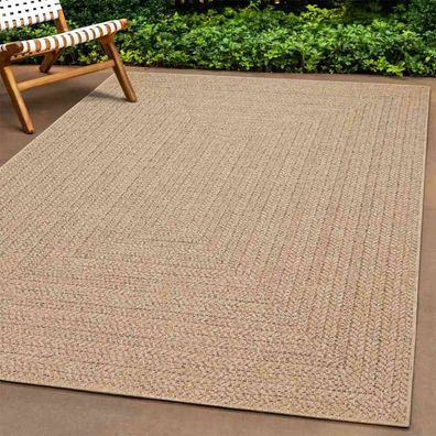 vidaXL Teppich ZIZUR 200x200 cm Jute-Optik Indoor und Outdoor