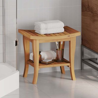 vidaXL Badezimmer-Beistelltisch 50x35x45 cm Massivholz Teak