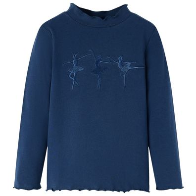Kinder-Langarmshirt Marineblau 128