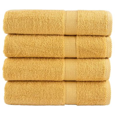 vidaXL Premium Duschtücher SOLUND 4 Stk. Gold 70x140 cm 600 g/m²
