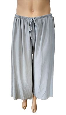 Italy Sommerhose Hose Gummizug weites Bein Viskose one size bis 52/54 Hellgrau