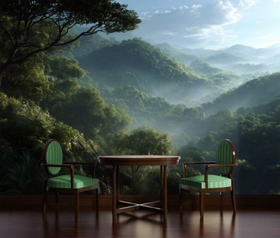 Vlies Fototapete Dschungel Wald Natur Grün TAPETE XXL Wohnzimmer Schlafzimmer