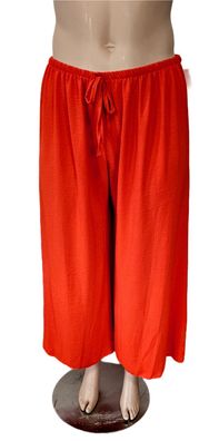 Italy Sommerhose Hose Gummizug weites Bein Viskose one size bis 52/54 in Rot