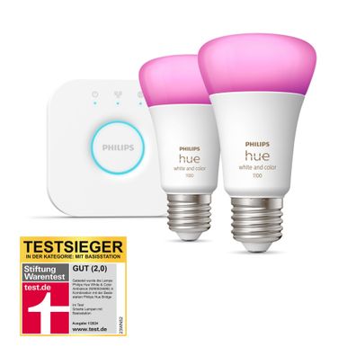 Philips Hue StiWa WhiteundCol. Amb. E27 2er Starter Set
