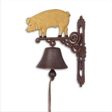 Moritz Türglocke Glocke Schwein Gußeisen Antik Stil Sau Ferkel Retro Schelle Bauernho