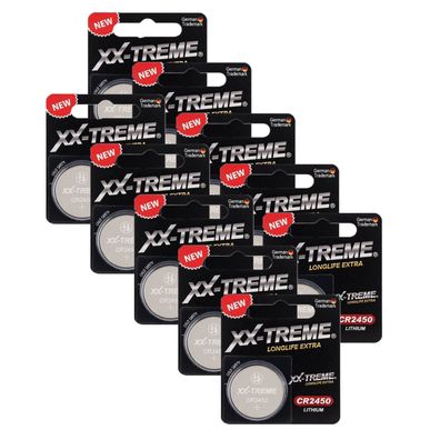 10x XX-Treme CR2450 CR 2450 Lithium Knopfzellen 3V Batterie 1er Blister