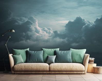 Vlies Fototapete Wolken Ozean Blau TAPETE XXL Wohnzimmer Schlafzimmer
