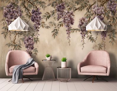 Vlies Fototapete Lavendel Lila Natur TAPETE XXL Wohnzimmer Schlafzimmer