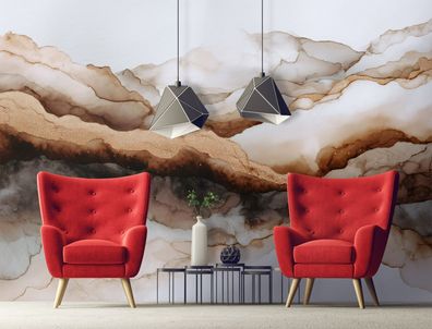 Vlies Fototapete Marmor Abstrakt Weiß TAPETE XXL Wohnzimmer Schlafzimmer