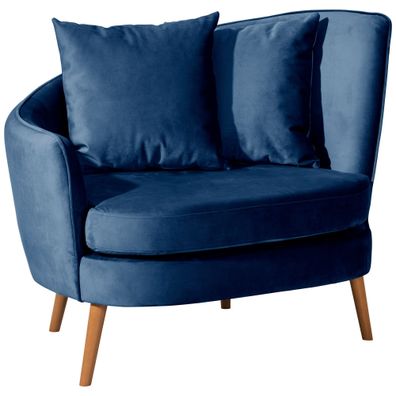 Cocktailsessel Katrina Samtvelours dunkelblau